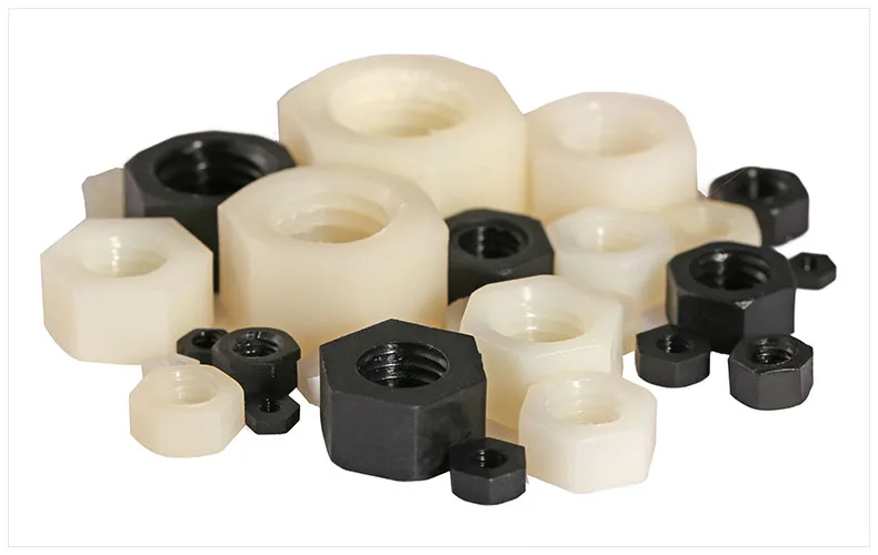 Шестигранная гайка из нейлона, 5 шт., M12, белая, черная, DIN934, NYLON66/PC, пластиковые шестигранные гайки, метрические, высококачественный пластик