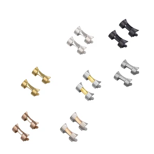 Ремешок для часов CARLYWET 19, 20 мм, из нержавеющей стали, серебристый, полированный, с изогнутым концом, 2 шт.