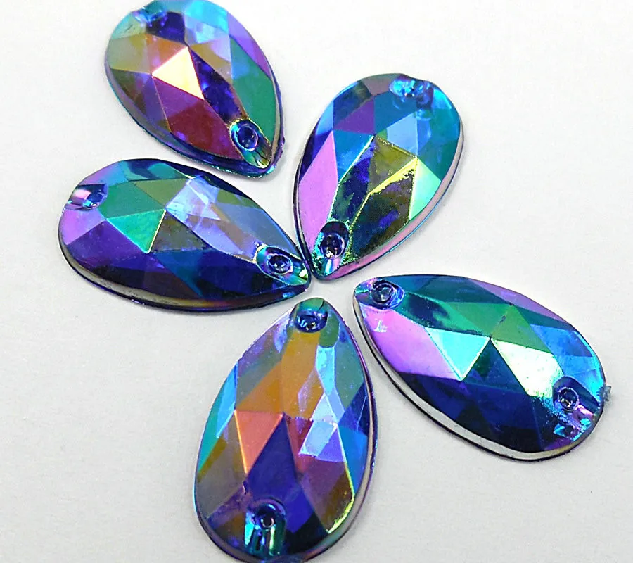 Прекрасные ярко голубые стразы со стразами 11x18 мм хрустальные камни и кристаллы