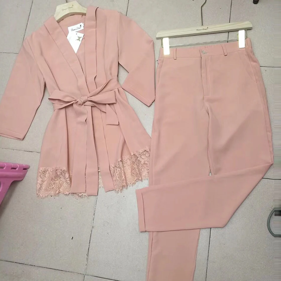 2019 женский модный костюм из 2 предметов деловая офисная куртка с длинными
