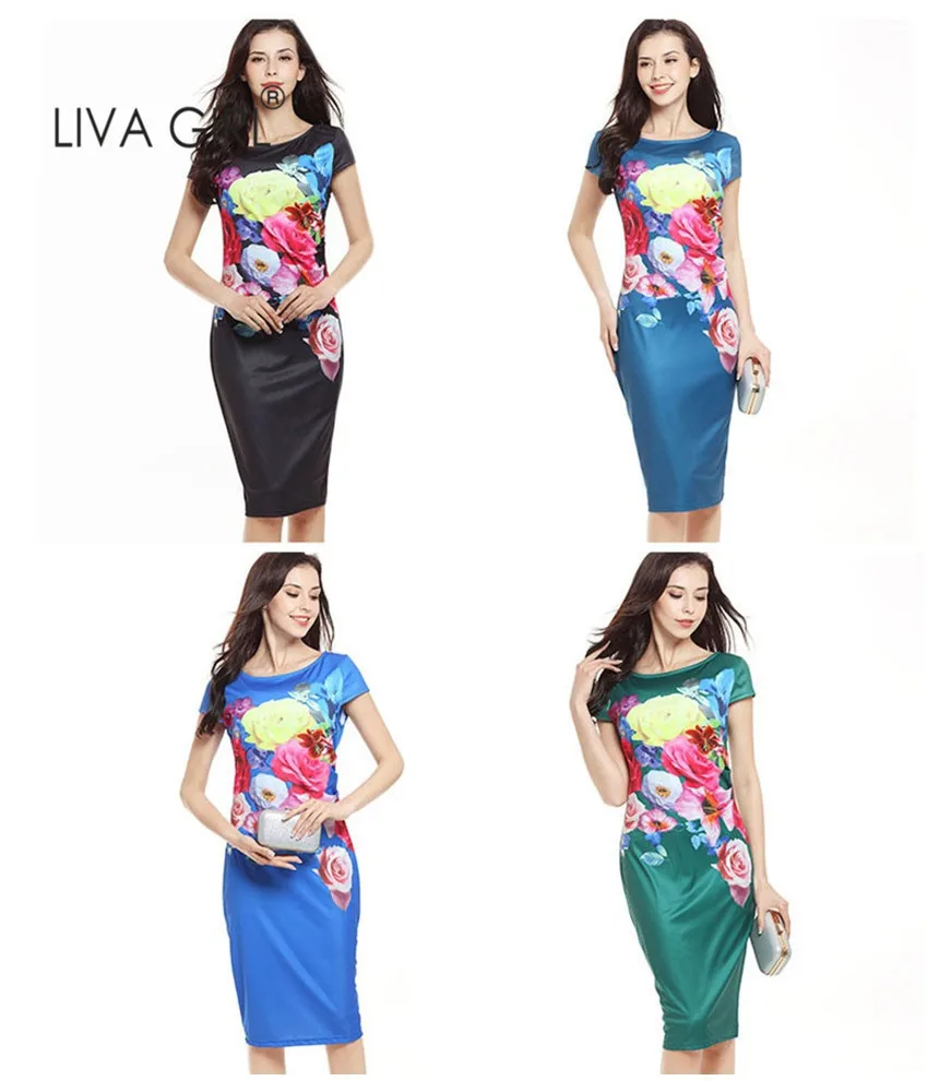 Женские Элегантные Цветочный принт офис bodycon платье женские летние винтажные