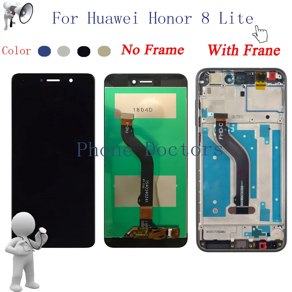 ЖК дисплей + рамка для Huawei Honor 8 Lite/Nova Lite WAS LX1A PRA LX2 с сенсорным экраном дигитайзер