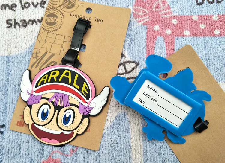 Аниме бирка для багажа Arale девушек подвески из ПВХ портативная этикетка