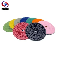 rijilei 7pcslot high strength 4inch wet diamond polishing pads 100mm grinding disc for marble granite floor abrasive tools 4ds6