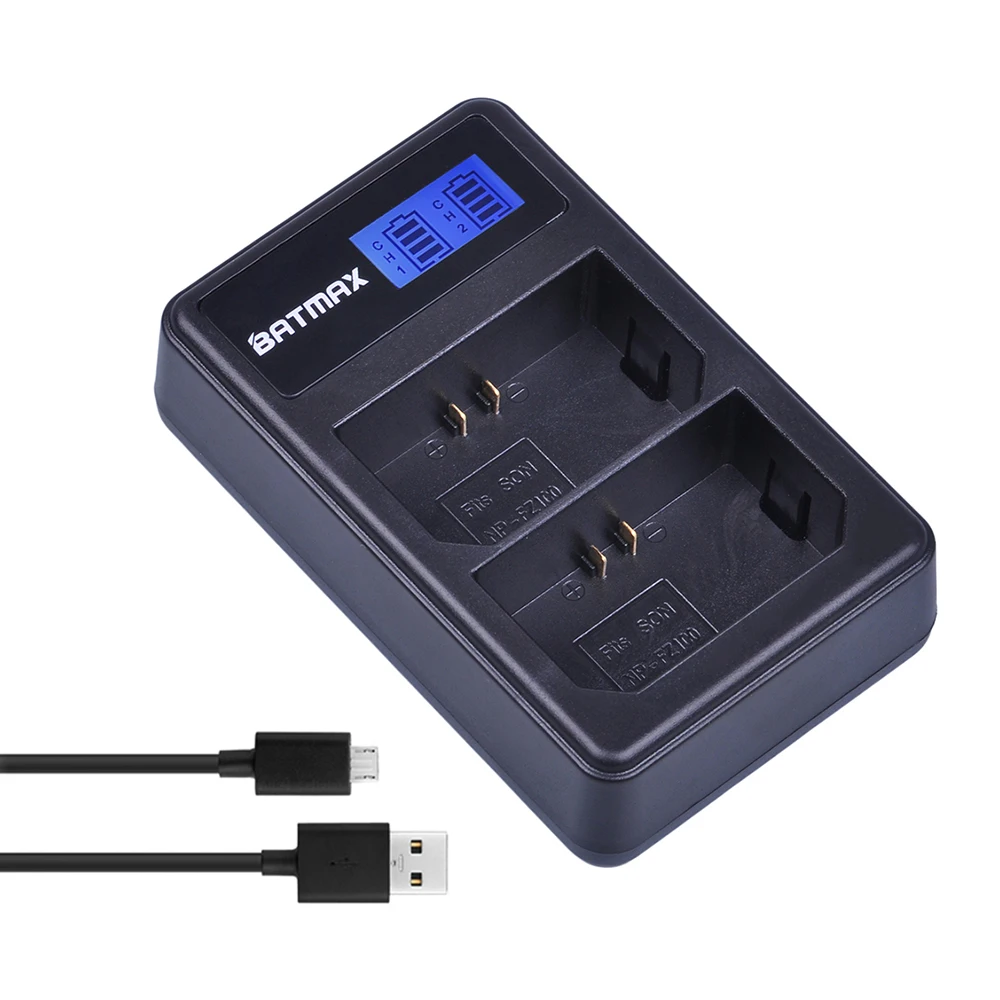 Batmax 1pc NP-FZ100 NP FZ100 NPFZ100 LCD Display Dual USB Battery Charger for Sony Alpha9 A9 Alpha9R A9R Camera | Электроника