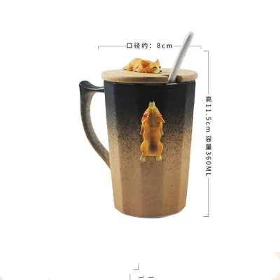 C6---360ML Творческий мультфильм 3D корги Французский бульдог керамические кружки милые большой емкости собака чашки Студенческая Пара кружка для друга Подарочная чашка - Цвет: C6---360ML