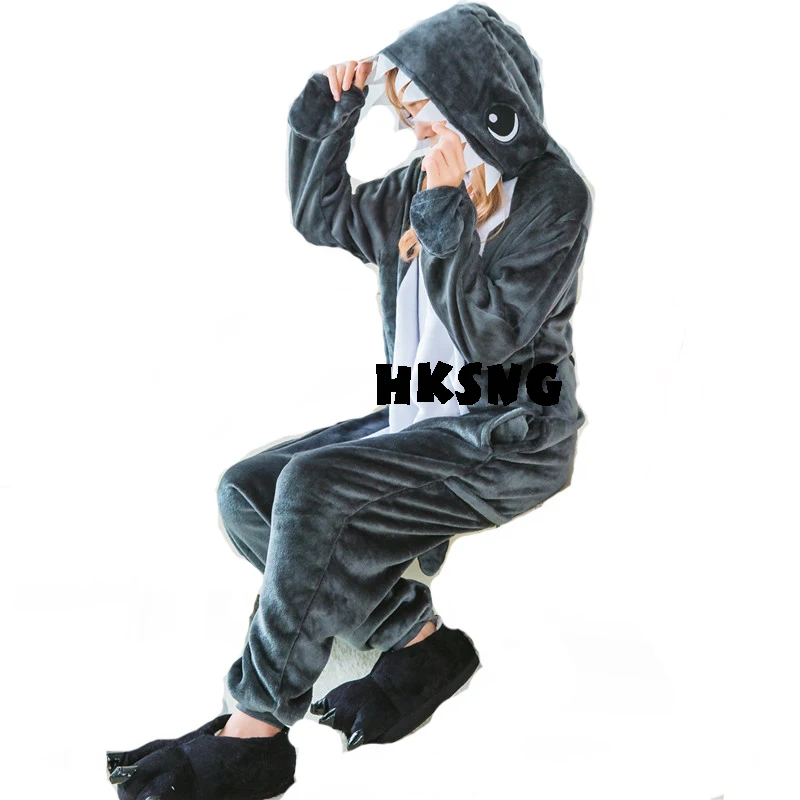 HKSNG новинка Пижама комбинезон в виде животных для взрослых серая акула