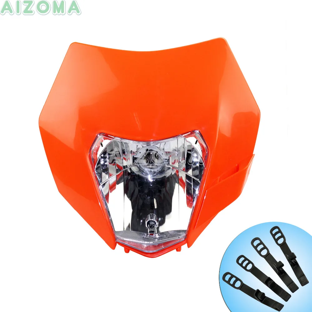 Оранжевый Мотокросс головной светильник Байк фары маска для SX EXC SMR XCF SXF XCW MXC XCF-W XC