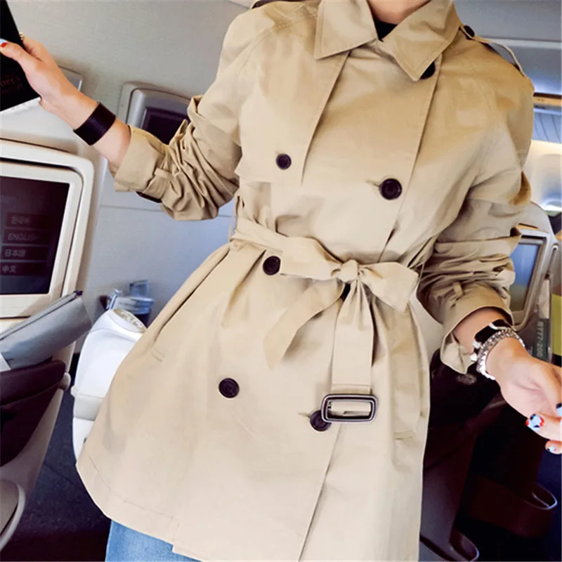 2019 новая весенняя и осенняя Женская ветровка Корейская версия прямые лацканы