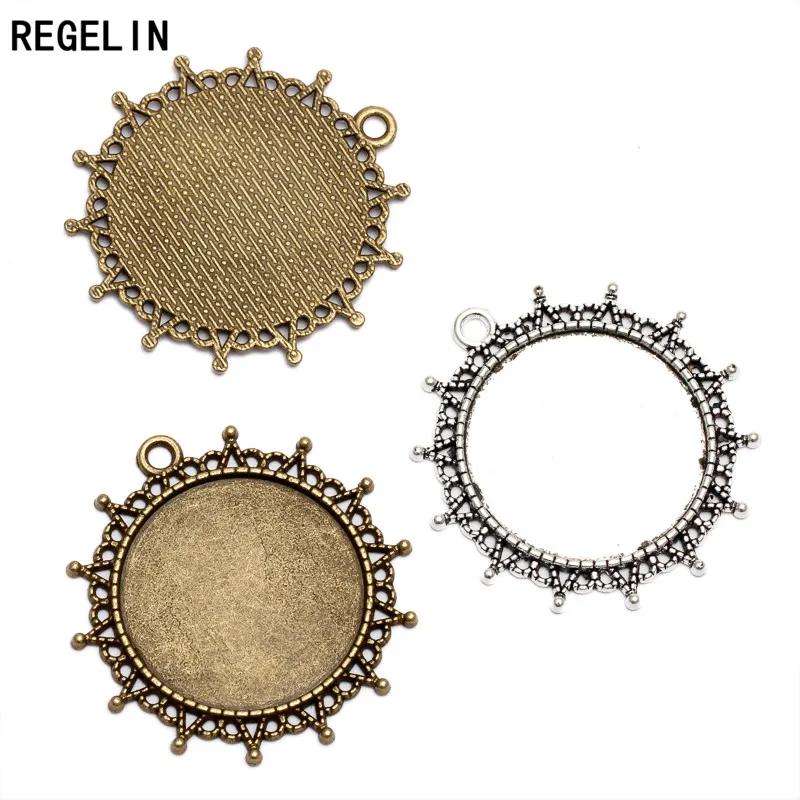 

Разделители REGELIN, фурнитура для ювелирных изделий, античная бронза, античное серебро, подвеска, 10 шт./лот, внутренний поднос 30 мм для изготовл...