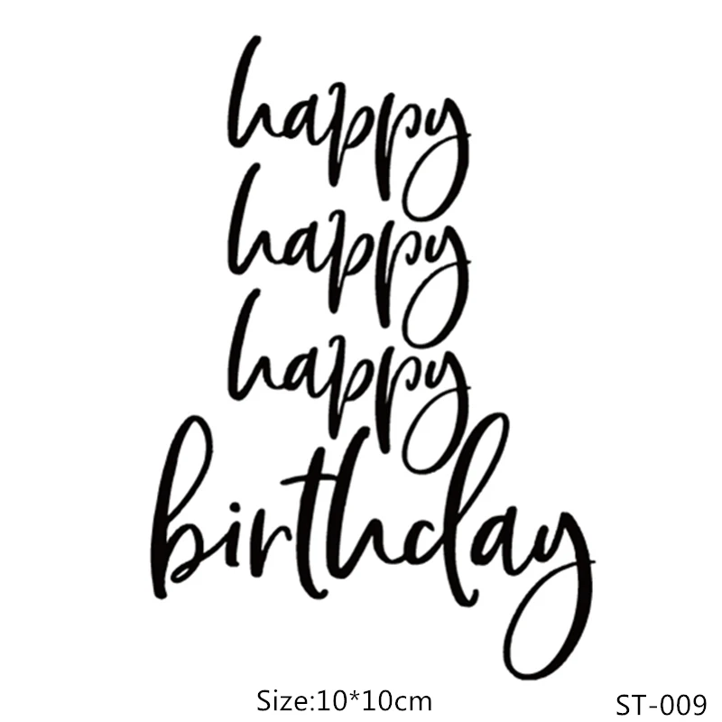 

ZhuoAng Happy Birthday Word Clear Stamps For DIY Scrapbooking/Card Making/Album Decorative Silicon Stamp Crafts