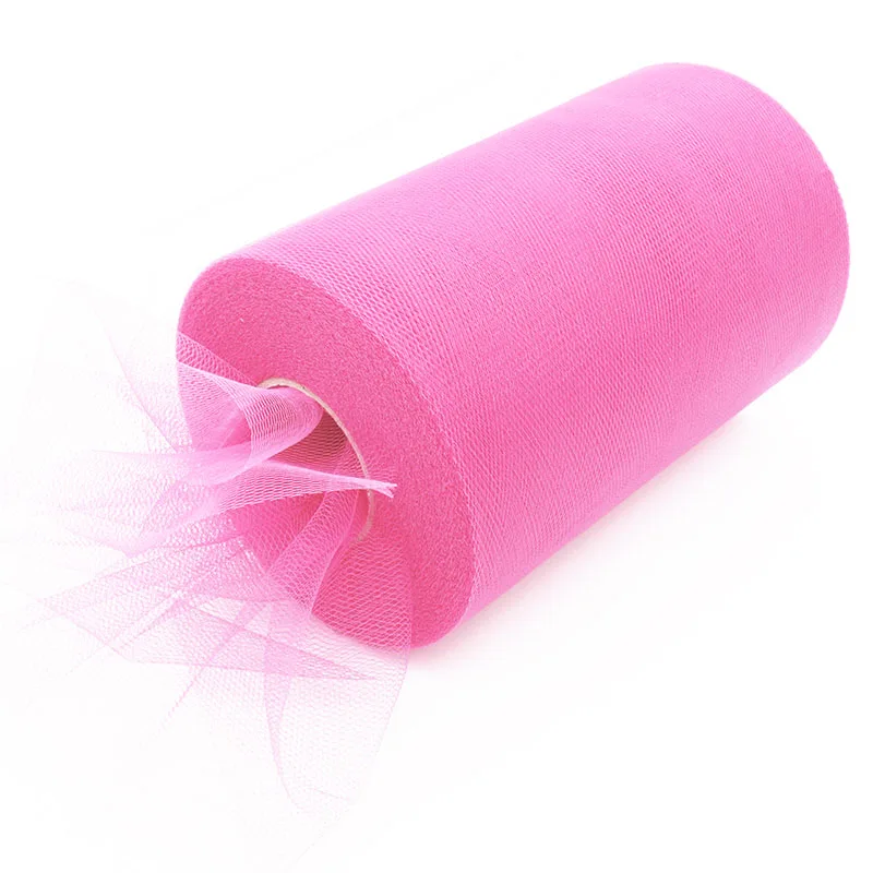fuchsia 26 цветов,, украшения C, тюлевые рулоны, 6 дюймов x 100 ярдов, свадебный подарок, вечерние тюлевые пачки с бантом, сделай сам - Цвет: fuchsia