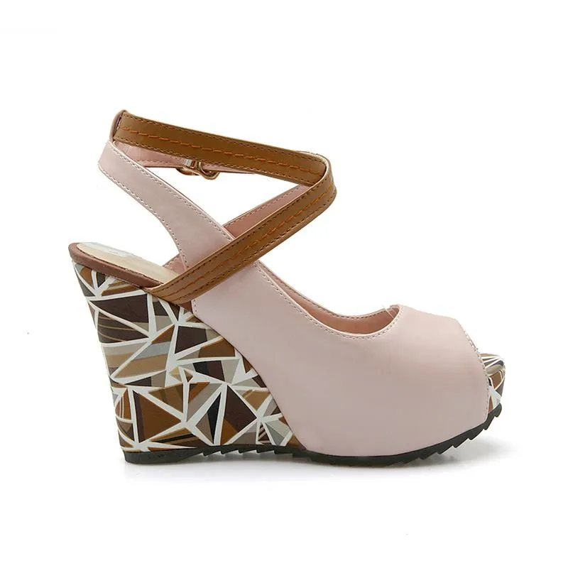 

fanyuan 2019 wedges high heels women sandals platform slingback casual shoes woman summer peep toe female lady shoes