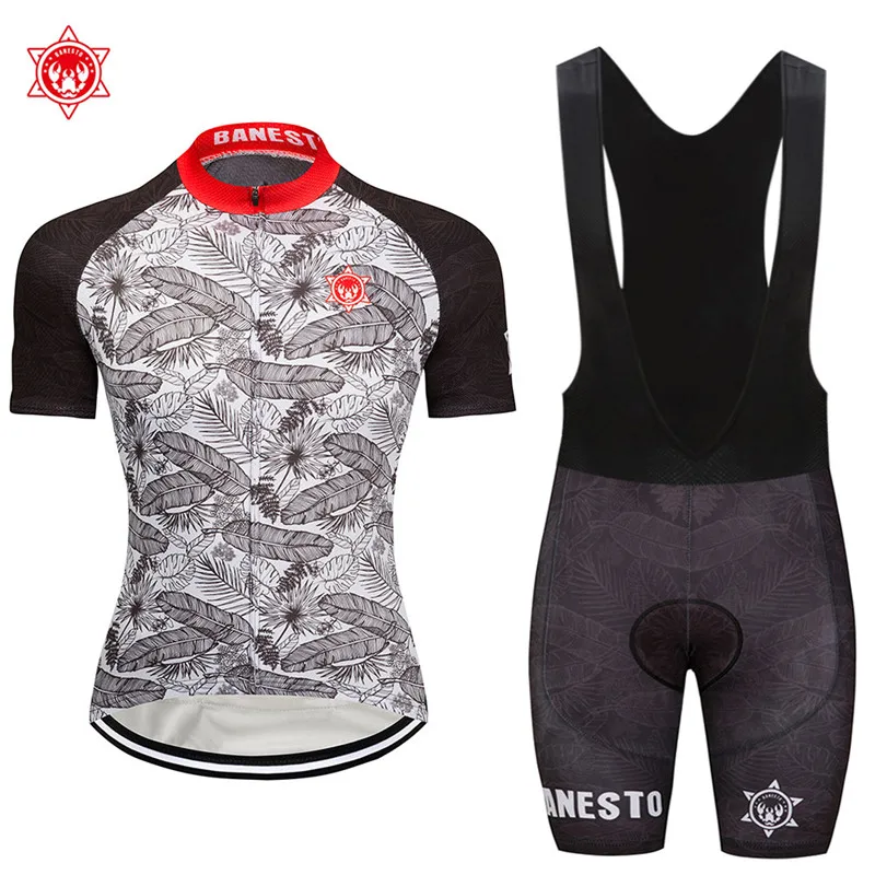 

Falling leaves 2018 Banesto Cycling Jersey 9D GEL Pad Bike Shorts MTB Men's Cycling Clothing summer bike wear
