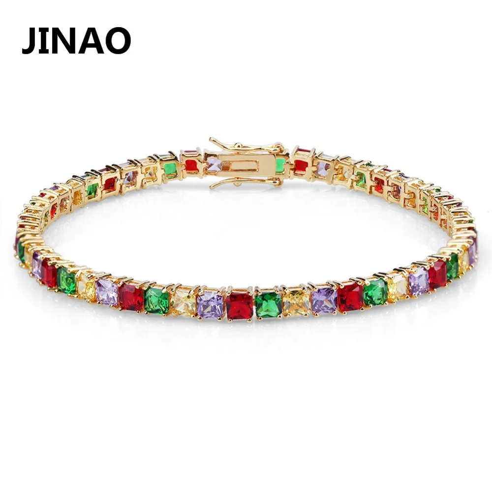 Позолоченные/серебряные браслеты JINAO с цепочкой для тенниса диаметром 5 мм