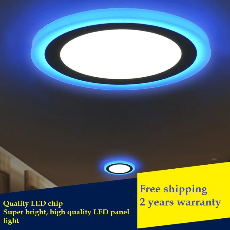 Ультратонкая светодиодная двухцветная лампа/круглая квадратная Встроенная