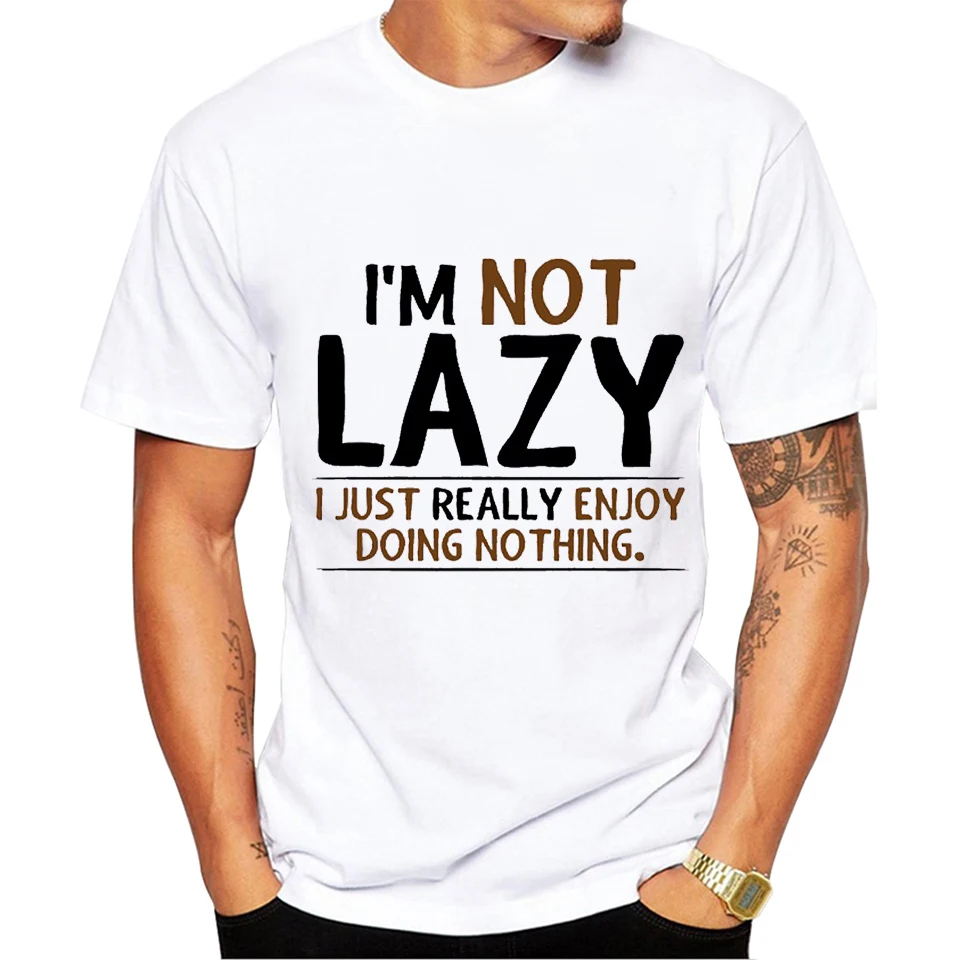 TEEHEART I Am Not Lazy забавная футболка с буквенным принтом Юмористическая Мужская