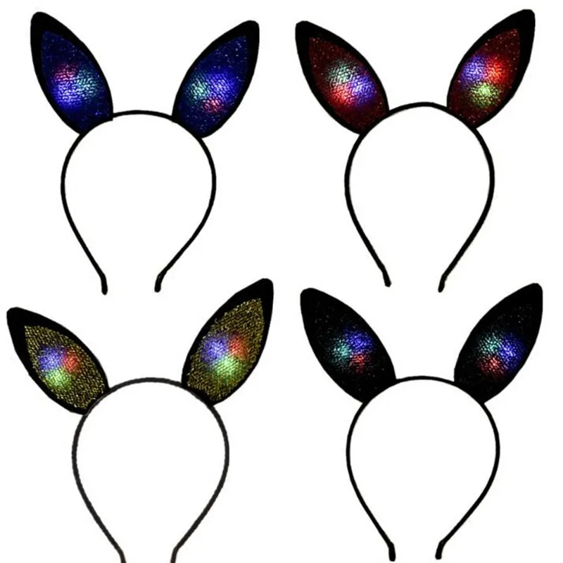 Головная повязка с кроличьими ушками светодиодный светильник светящаяся