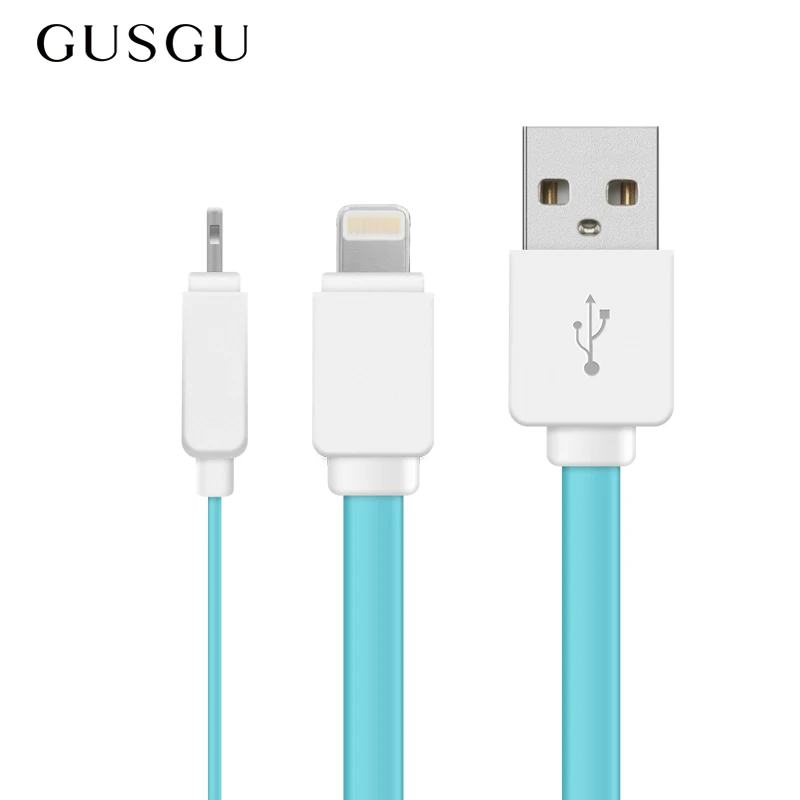 Плоский USB кабель для iPhone GUSGU мобильный телефон 2 1 А зарядный usb передачи данных iPad
