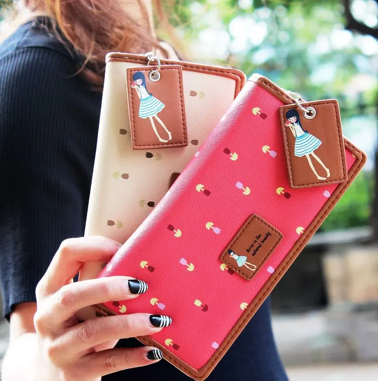 Новые модные женские кошельки Марка Длинный кошелек женский сладкий