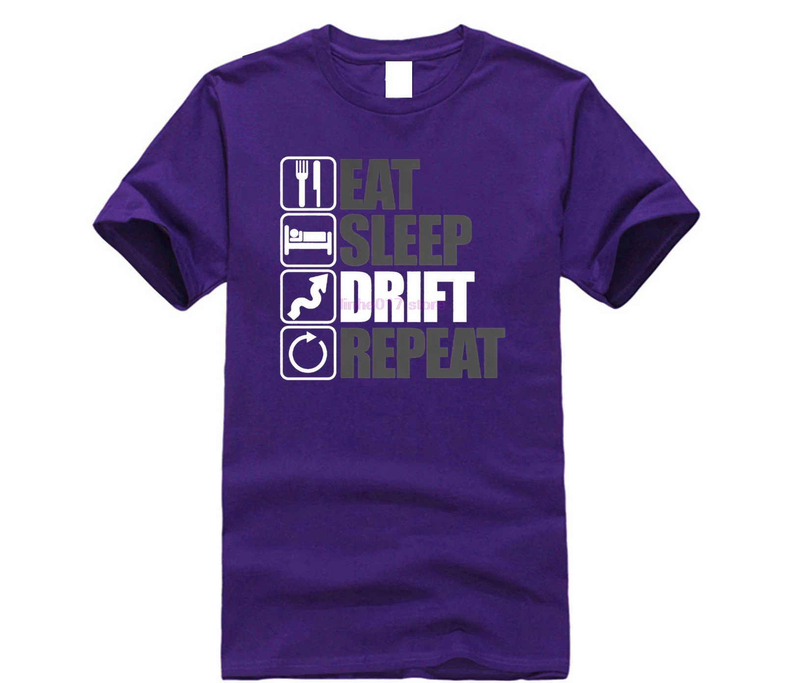 Funny Eat Sleep Drift Repeat Mens Drifting T Shirt - Jdm Car S14 S15 Ae86 BDC Printing Tee Shirts Harajuku Streetwear | Мужская одежда