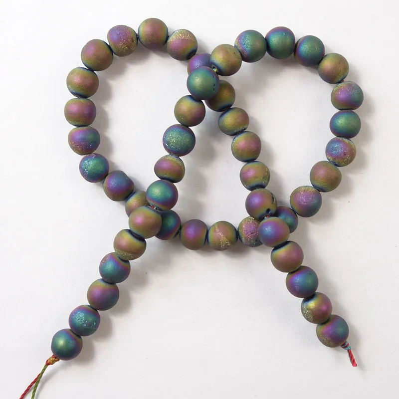 (Минимальный заказ 10 $ микс) 8 мм Металлические разноцветные Круглые бусины с