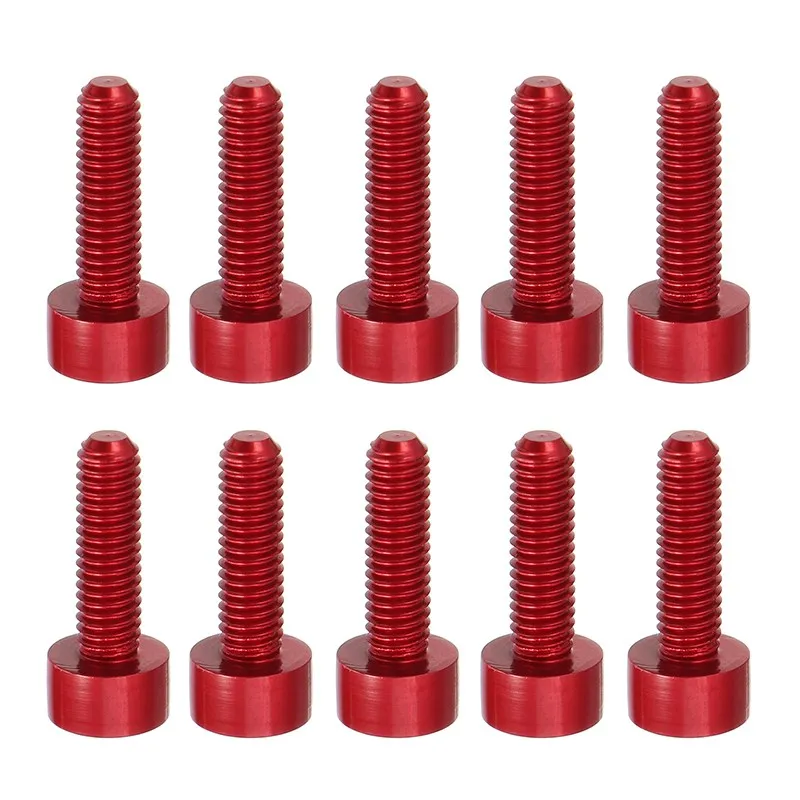 10 шт. пакет M3 * мм Шестигранная головка винта 7075 Алюминиевый сплав красные винты