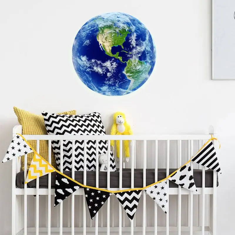 

1pcs On the Sofa Stickers 5cm Cartoon Wall Kids Bedroom Glow In The Dark Wall Moon Earth Stickers Cartoon DIY 3D