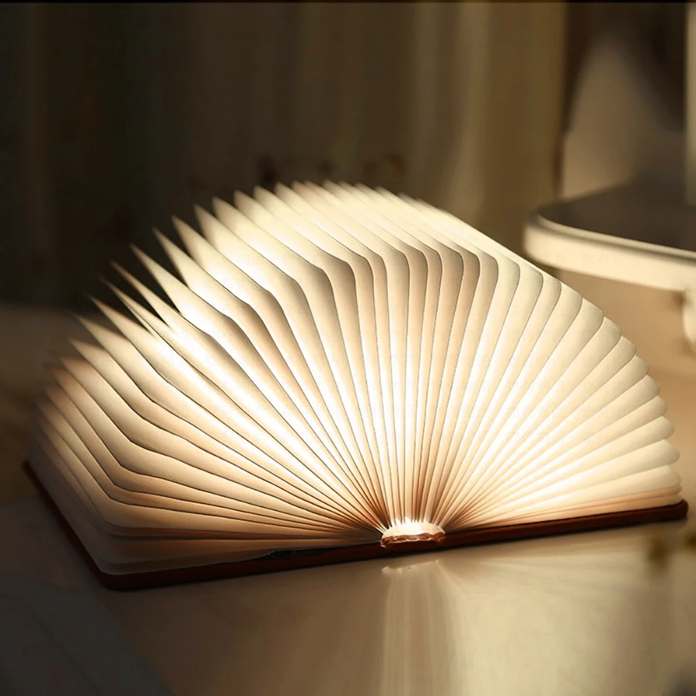 LEDGLE LED деревянная книжная лампа USB перезаряжаемая Складная Ночная креативная