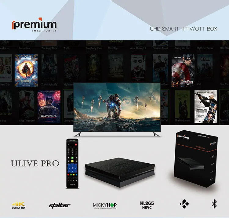 ipremium Ulive Pro Android tv Box 4K Ip tv Box OTA телеприставка сильный Сталкер