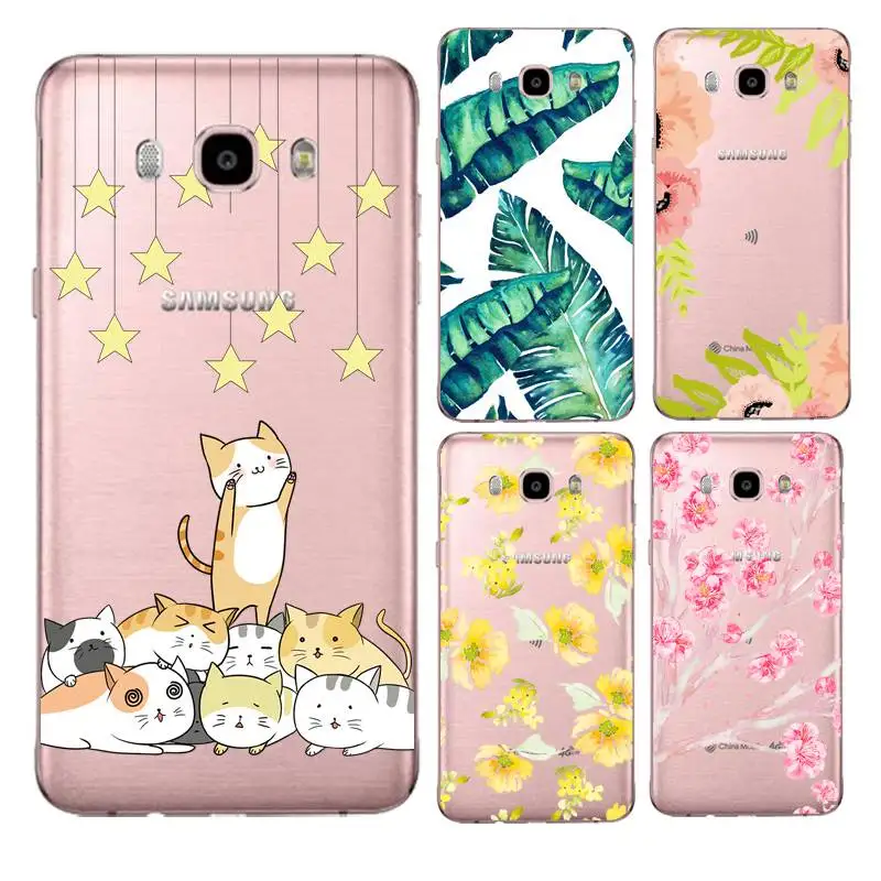 Sea Soft Clear TPU Phone Case For Samsung J3 J5 J7 S6 S7 S8 note8 A3 A5 C7 J2prime Flora Flower Printed ShellCover Free Shipping | Мобильные