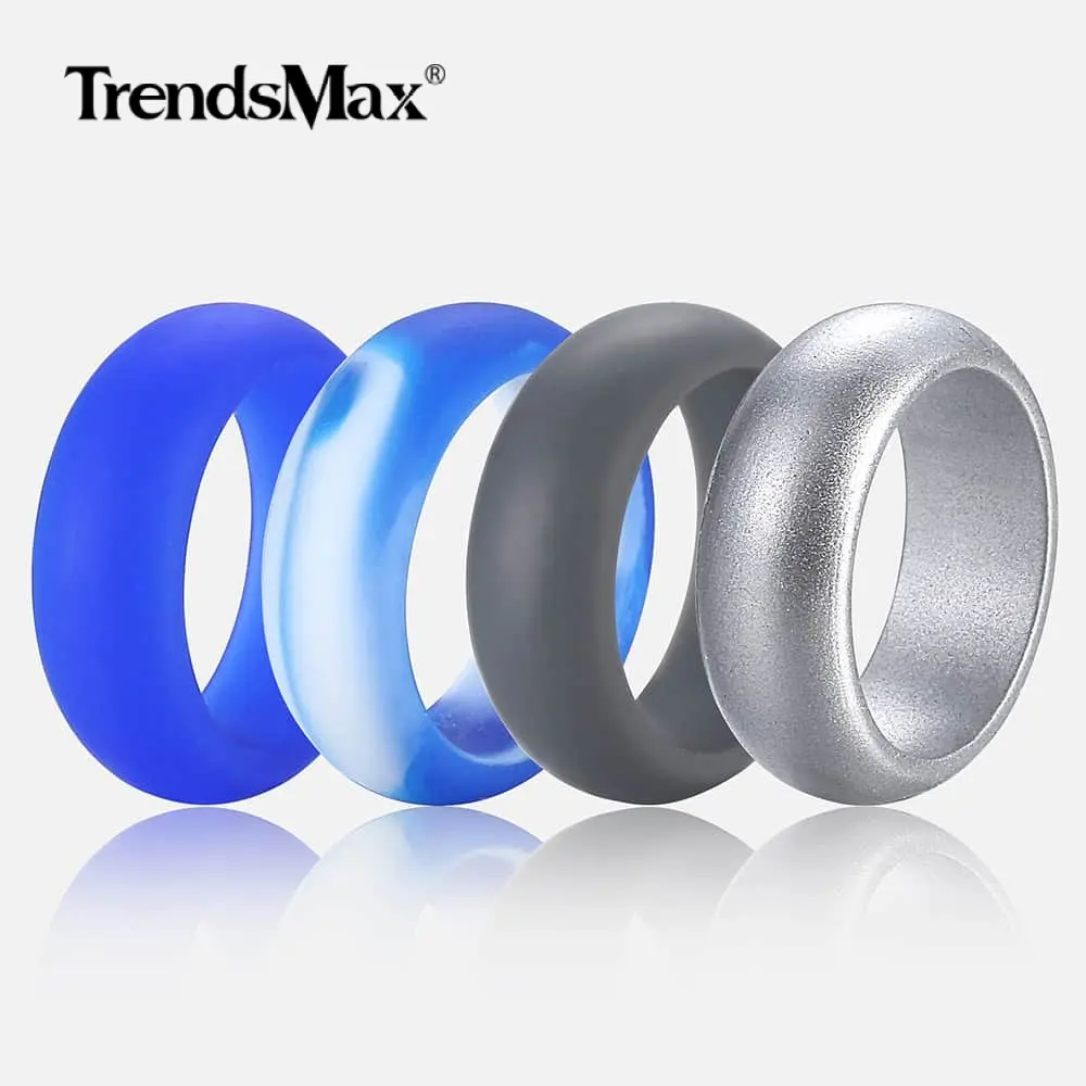 Trendsmax 4 шт./компл. мужские и женские Экологичные силиконовые кольца гибкие