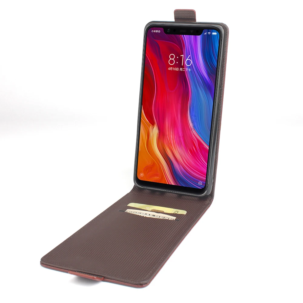 HongBaiwei для Xiaomi mi 8 флип чехол Мода тиснением кожаный Вертикальная Обложка 6 21
