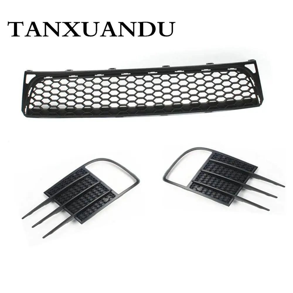 Передний бампер Нижняя решетка + пара Foglight Гриль Крышка ободок для VW Golf GTI