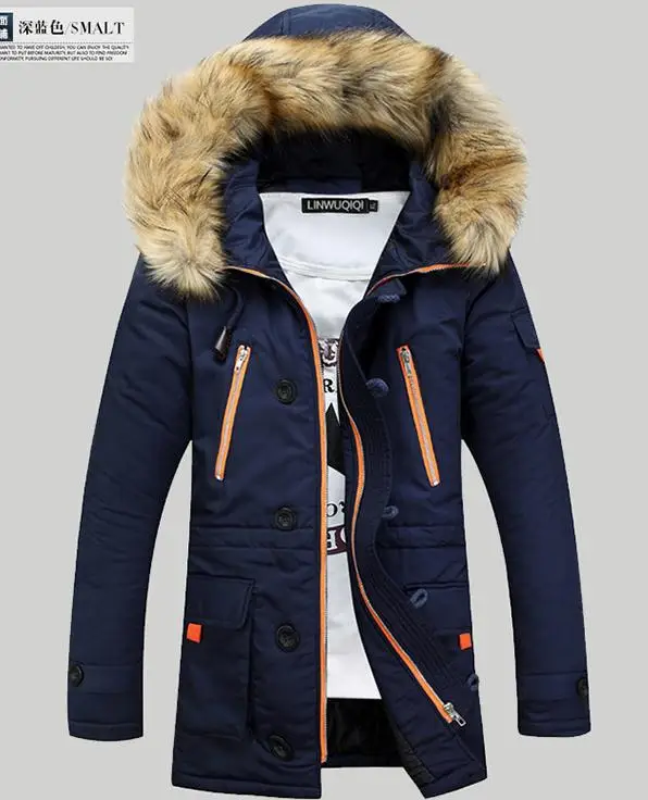 YZBZJC Thickening Parkas Men 2018 Winter Jacket Men's Coats Male Outerwear Fur Collar Casual Long Cotton Wadded men Hooded Coat | Мужская