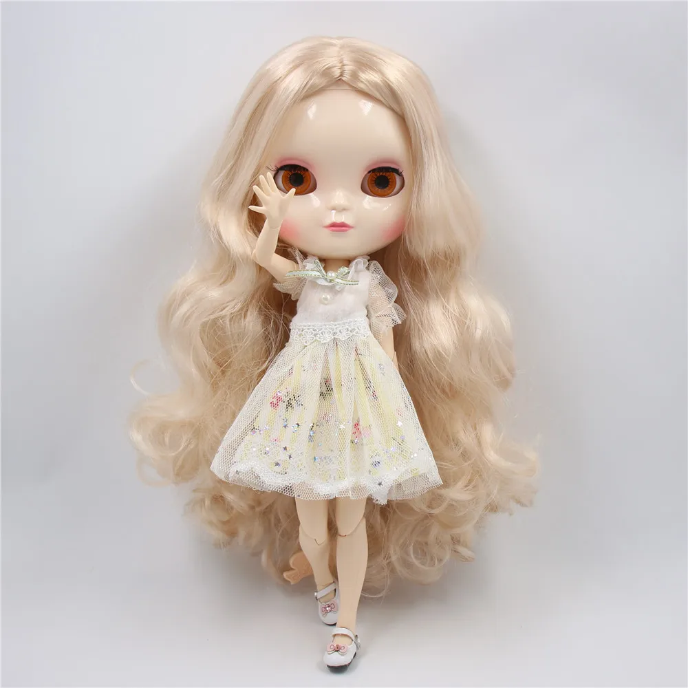 Милая кукла ICY 1/6 с шарнирным телом высотой 30 см желто коричневые длинные кудрявые