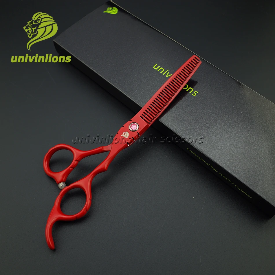 Парикмахерские ножницы профессиональные красные японские для стрижки волос 6