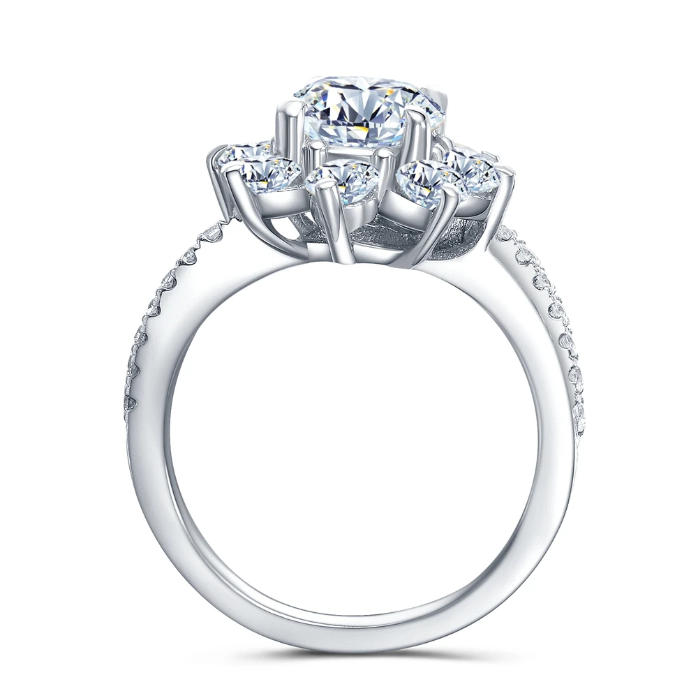 Кольцо Карат мусанит 3 0 обручальные кольца из белого золота 14 к с надписью Test