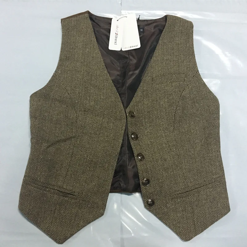 

AKSLXDMMD spring autumn vest women fashion vintage blazer vest slim woolen waistcoat casual short sleeveless jacket DX837