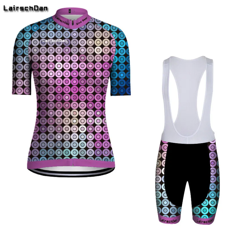 LairschDan 2018 Красивая Для женщин Vélo короткий рукав велосипед Костюмы летние дышащие
