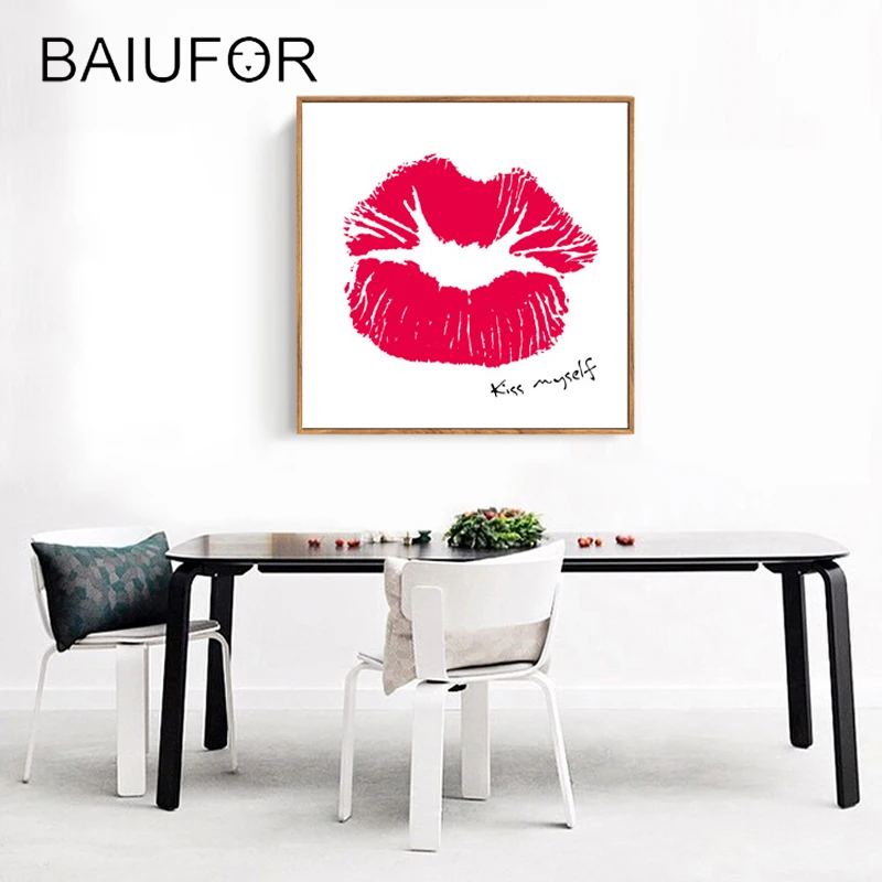 Baiufor DIY картина вышитая бисером пикантные красные Средства ухода за губами полный