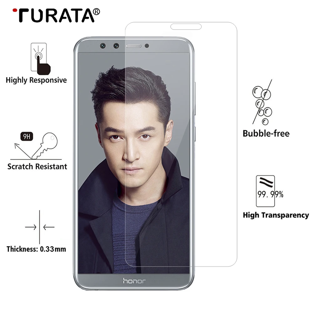 Turata 9 H защитный полное покрытие закаленное Стекло для Huawei Honor lite Экран протектор