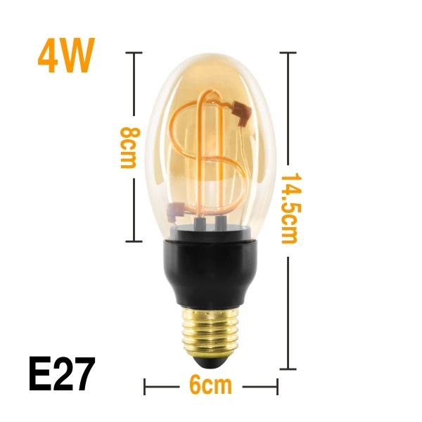 4W JH-DS Ретро светильник Эдисона E27 3 Вт 4 Вт 4,5 Вт 8 Вт AC220V, уникальный винтажный светильник, мягкий светодиодный светильник с нитью накаливания, лампочка для украшения подвесных ламп - Цвет: 4W JH-DS