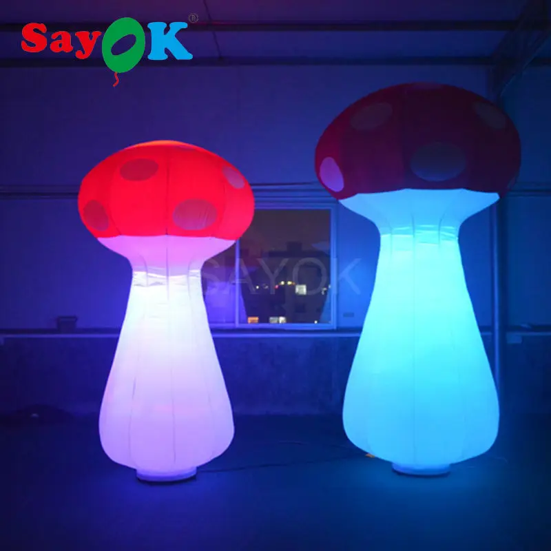 Sayok 2 м/2,5 м высокий надувной светодиодный осветительный прибор, игрушка в виде гриба с 16 сменными цветами, воздуходувка для Вечерние Декорации сцены