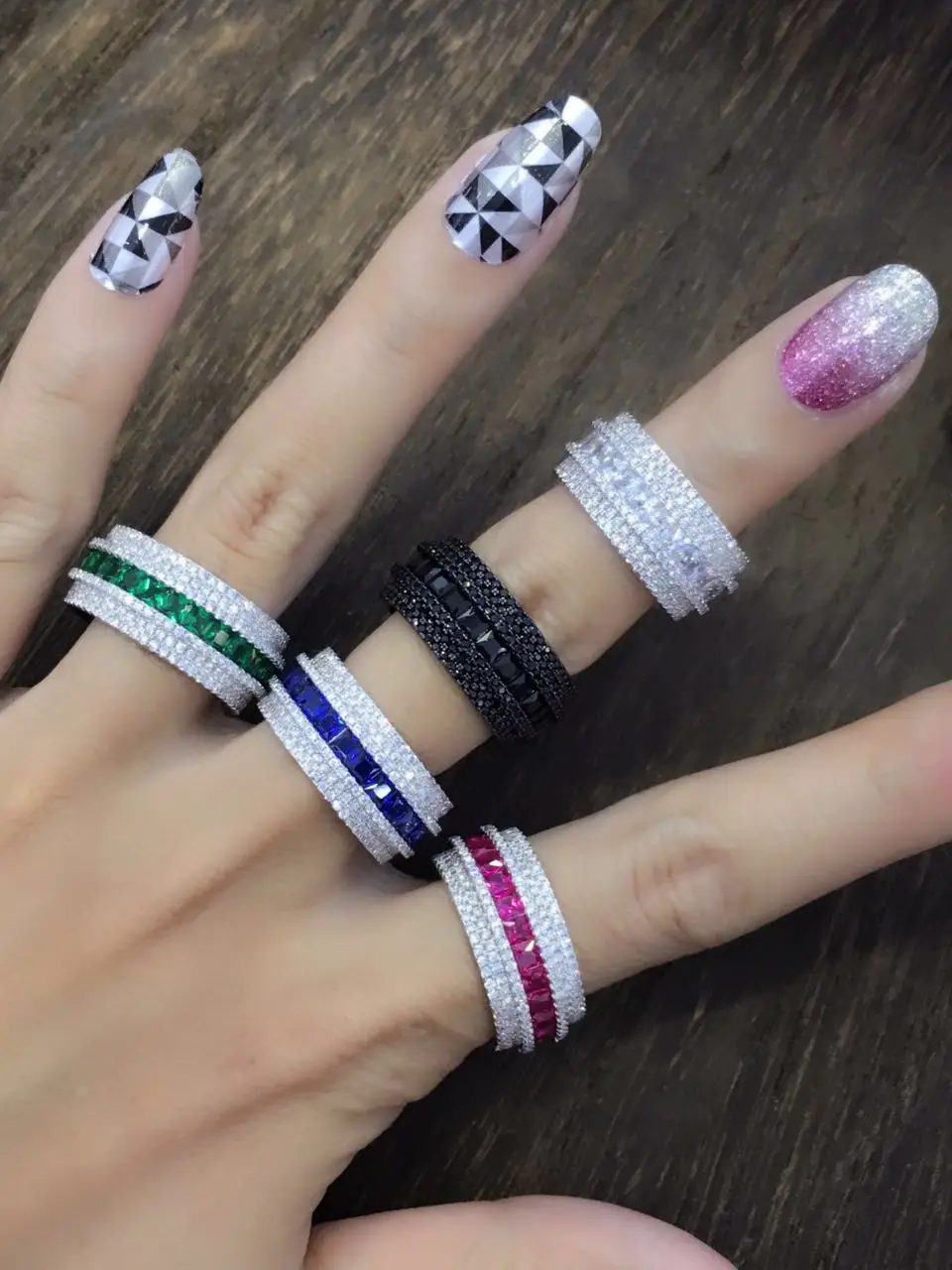 Модные женские украшения ручной работы кольцо с кубическим цирконием для женщин