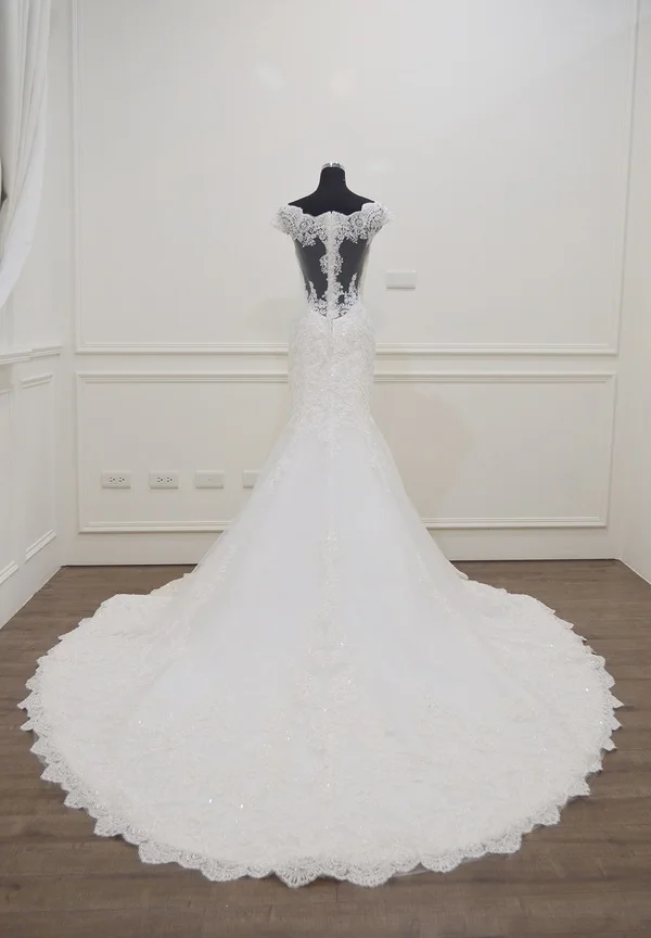 Mermaid Wedding Dresses 2018 Vestido De Novia casamento Boat Neck Short Sleeves Bridal Gowns bride wedding dress brautkleid NEW | Свадьбы и