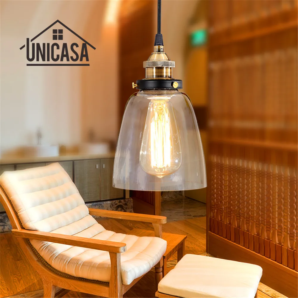 Прозрачный стеклянный абажур подвесные светильники промышленные осветительные