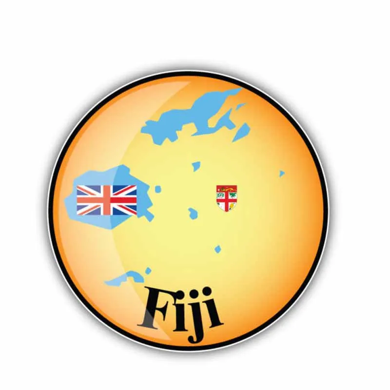 

YJZT 12.5CM*12.5CM Car Accessories Fiji Map Flag Decal Car Sticker Reflective Decal 6-1416