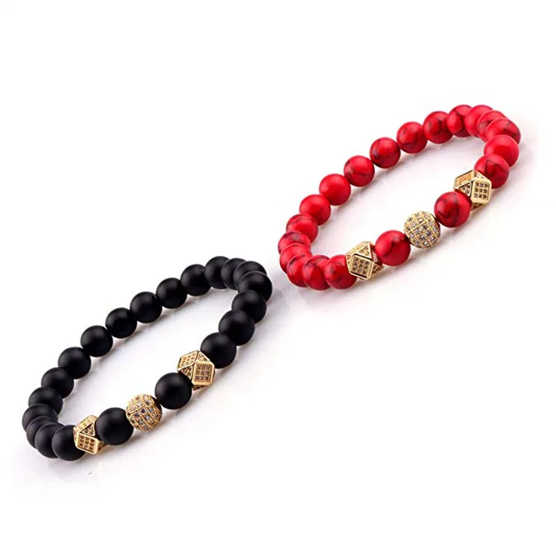 2 шт./комплект мужские и женские браслеты из натурального камня | Украшения