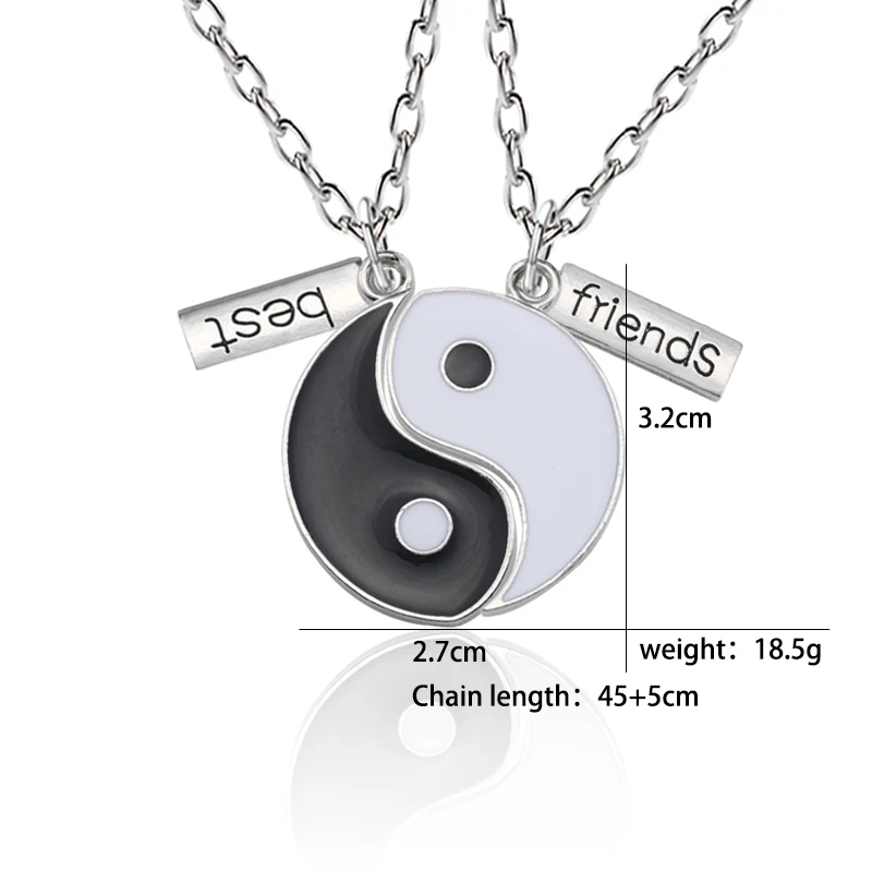 Женское Ожерелье с кулоном Yin Yang Tai Chi Best Friends Forever модные ожерелья ювелирные